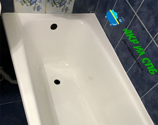 Реставрация ванны жидким акрилом в Гатчине